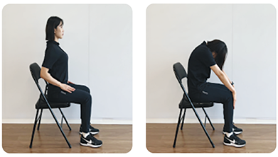 의자를 활용한 고령자 스쿼트 운동 방법