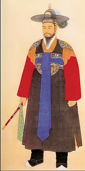 구군복 차림의 철종 어진. 보물 제 1492호이다.