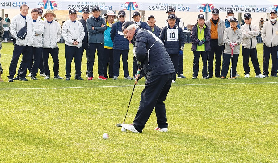 게이트볼 남자부 결승전 모습.