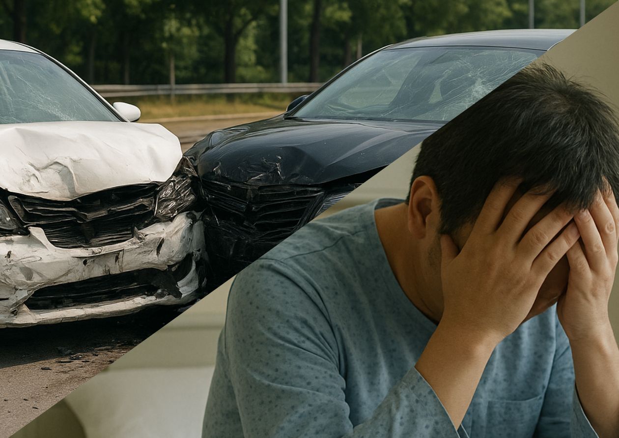 심리적 후유증을 호소하고 있는 교통사고 환자. 사진=Chat GPT